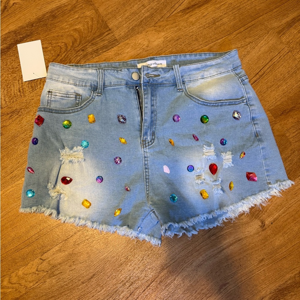 Jeweled Jean shorts